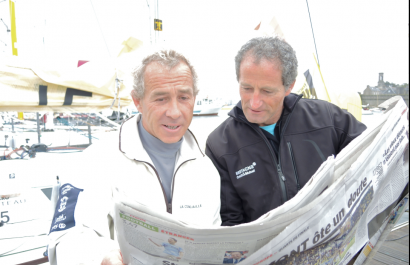 Michel Desjoyeaux et Corentin Horeau en Figaro lors de la Transat AG2R