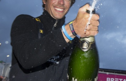 Sebastien Simon (Bretagne Credit Mutuel Espoir) Vainqueur de la 2eme etape de la Solitaire du Figaro - Eric Bompard cachemire en