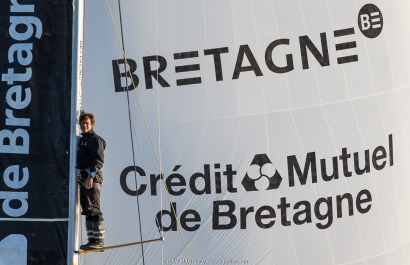 Port le Foret le 10 avril 2017, les Figaro Bretagne Crédit Mutuel avec Pierre Rhimbault (Bretagne Crédit Mutuel Espoir) et Sébas