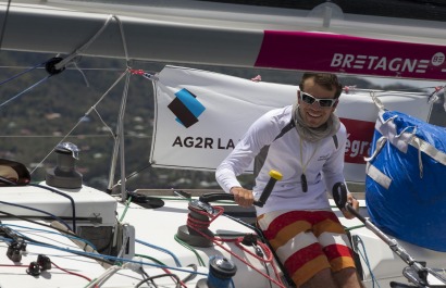 Corentin Horeau, skipper du Figaro Bretagne-Crédit Mutuel Espoir, 8eme de la Transat Bretagne-Martinique - Fort de France le 08/