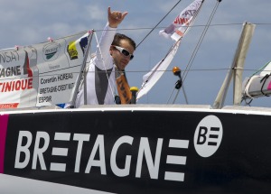 Corentin Horeau, skipper du Figaro Bretagne-Crédit Mutuel Espoir, 8eme de la Transat Bretagne-Martinique - Fort de France le 08/