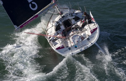 Corentin Horeau, skipper du Figaro Bretagne Credit Mutuel Espoir, en entrainement avant la Transat Bretagne - Martinique - Port 