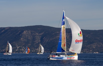 Les Figaros lors de la 2eme etape de la Generali Solo entre Barcelone et Beaulieu sur Mer - le 01/10/2013