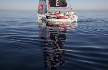 Les Figaros lors de la 1ere etape de la Generali Solo entre Cavalaire-sur-Mer et Barcelone - le 23/09/2013