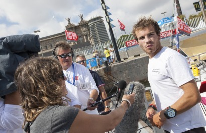 Corentin Horeau, 2eme de la 1ere etape de la Generali Solo entre Cavalaire-sur-Mer et Barcelone - le 24/09/2013