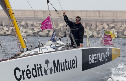 Anthony Marchand, skipper du Figaro Bretagne Credit Mutuel Performance, 3eme de la 2eme etape de la Solitaire du Figaro-Eric Bom