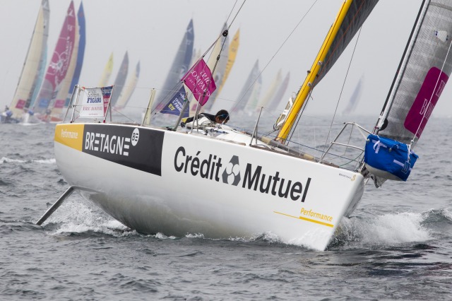 Depart de la 4eme etape de a Solitaire du Figaro-Eric Bompard cachemire 2013 entre Roscoff et Dieppe - Roscoff le 20/06/2013