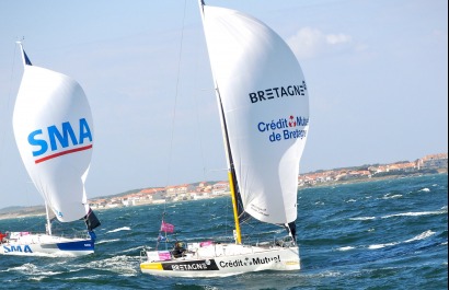 Solitaire du Figaro - Eric Bompard cachemire avec Corentin HOREAU et Sebastien SIMON en Figaro Beneteau