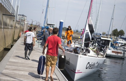 Neutralisation de la 2eme etape de la Solitaire du Figaro - Eric Bompard cachemire a la Corogne (Espagne) - le 08/06/2015