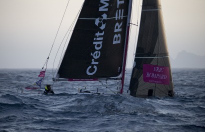 Les Figaros Beneteau lors de la 2eme etape de la Solitaire du Figaro - Eric Bompard cachemire entre Sanxenxo (Espagne) et La Cor