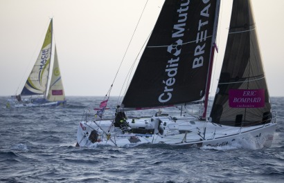 Les Figaros Beneteau lors de la 2eme etape de la Solitaire du Figaro - Eric Bompard cachemire entre Sanxenxo (Espagne) et La Cor