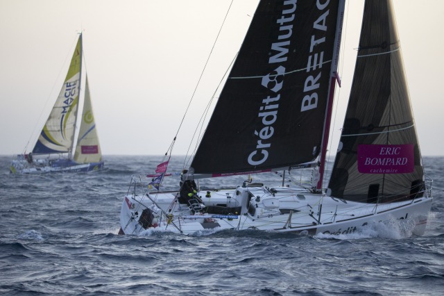 Les Figaros Beneteau lors de la 2eme etape de la Solitaire du Figaro - Eric Bompard cachemire entre Sanxenxo (Espagne) et La Cor