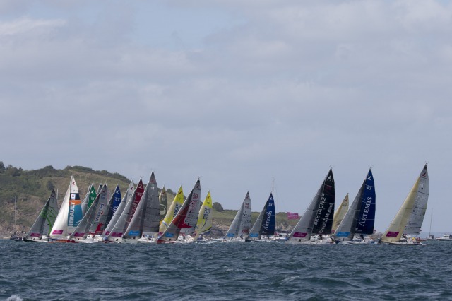 Depart de la 4eme etape de la Solitaire du Figaro - Eric Bompard cachemire entre Torbay (Angleterre) et Dieppe - Torbay le 21/06