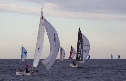 Les Figaros Beneteau lors de la 4eme etape de la Solitaire du Figaro - Eric Bompard cachemire entre Torbay (Angleterre) et Diepp