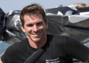 Sebastien Simon et Xavier Macaire, a bord du Figaro Bretagne Credit Mutuel Performance, 4eme de la Transat AG2R LA MONDIALE 2016