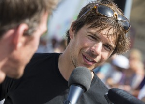 Sebastien Simon et Xavier Macaire, a bord du Figaro Bretagne Credit Mutuel Performance, 4eme de la Transat AG2R LA MONDIALE 2016