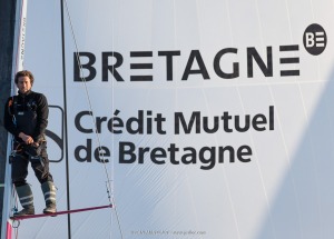 Port le Foret le 10 avril 2017, les Figaro Bretagne Crédit Mutuel avec Pierre Rhimbault (Bretagne Crédit Mutuel Espoir) et Sébas