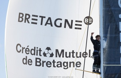 Port le Foret le 10 avril 2017, les Figaro Bretagne Crédit Mutuel avec Pierre Rhimbault (Bretagne Crédit Mutuel Espoir) et Sébas