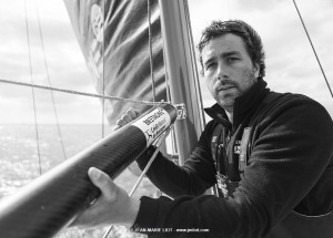 Port le Foret le 10 avril 2017, les Figaro Bretagne Crédit Mutuel avec Pierre Rhimbault (Bretagne Crédit Mutuel Espoir) et Sébas