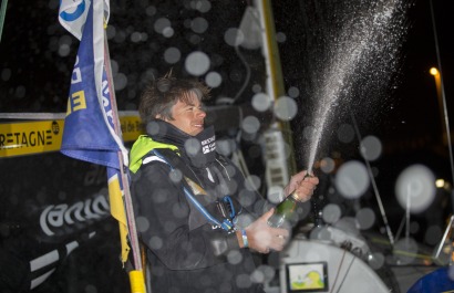 Sebastien Simon (Bretagne CMBl Performance) 3eme de la 1ere etape de la Solitaire Urgo Le Figaro 2017 entre Bordeaux et