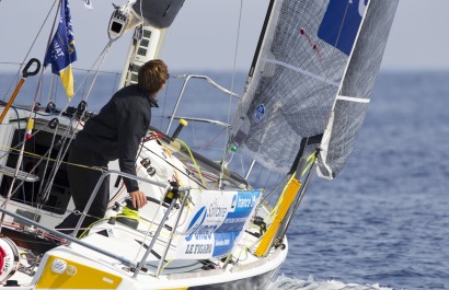 Sebastien Simon (Bretagne Credit Mutuel Performance) lors de la 2eme etape de la Solitaire Urgo Le Figaro 2017 entre Gijon et Co