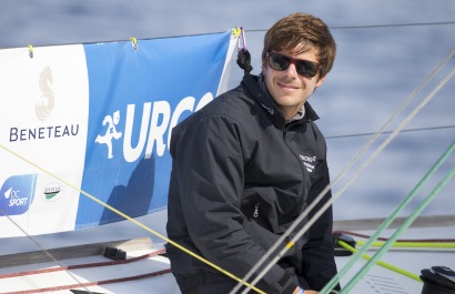 Sebastien Simon (Bretagne Credit Mutuel Performance) lors de la 2eme etape de la Solitaire Urgo Le Figaro 2017 entre Gijon et Co