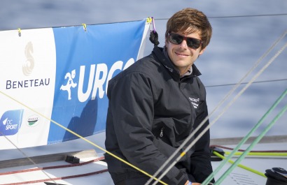 Sebastien Simon (Bretagne Credit Mutuel Performance) lors de la 2eme etape de la Solitaire Urgo Le Figaro 2017 entre Gijon et Co