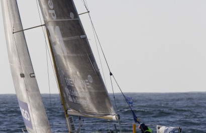 Sebastien Simon (Bretagne Credit Mutuel Performance) lors de la 2eme etape de la Solitaire Urgo Le Figaro 2017 entre Gijon et Co