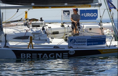 Sebastien Simon (Bretagne CMB Performance) lors de la 4ème étape de la Solitaire URGO Le Figaro