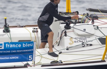 Sebastien Simon (Bretagne Credit Mutuel Performance) lors de la 4eme etape de la Solitaire Urgo Le Figaro entre Concarneau et Di