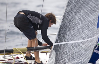 Sebastien Simon (Bretagne Credit Mutuel Performance) lors de la 4eme etape de la Solitaire Urgo Le Figaro entre Concarneau et Di