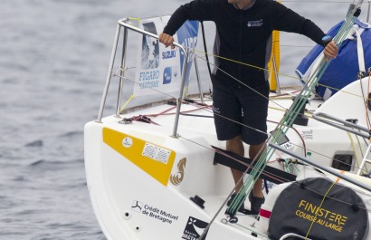 Sebastien Simon (Bretagne Credit Mutuel Performance) lors de la 4eme etape de la Solitaire Urgo Le Figaro entre Concarneau et Di