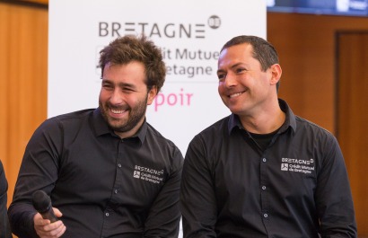 Sébastien Simon skipper du Figaro Bretagne Credit Mutuel Performance et Pierre Rhimbault skipper du Figaro Bretagne Credit Mutue