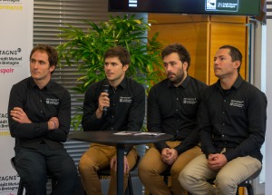 Sébastien Simon skipper du Figaro Bretagne Credit Mutuel Performance et Pierre Rhimbault skipper du Figaro Bretagne Credit Mutue