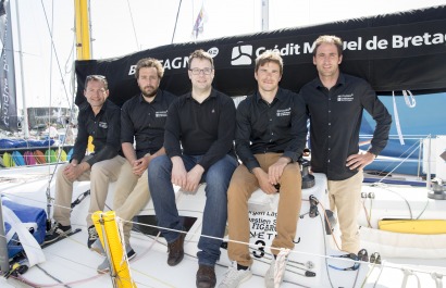 Loig Chesnais-Girard, President de la Region Bretagne sur le village de la Transat AG2R La Mondiale 2018 - Concarneau le 20/04/2