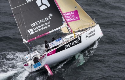 Pierre Rhimbault et Romain Attanasio a bord du Figaro Bretagne Credit Mutuel Performance - Transat AG2R La Mondiale 2018 - Conca