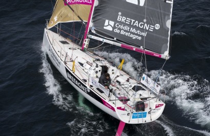 Pierre Rhimbault et Romain Attanasio a bord du Figaro Bretagne Credit Mutuel Performance - Transat AG2R La Mondiale 2018 - Conca