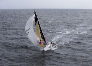 Pierre Rhimbault et Romain Attanasio a bord du Figaro Bretagne Credit Mutuel Performance - Transat AG2R La Mondiale 2018 - Conca