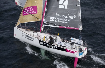 Pierre Rhimbault et Romain Attanasio a bord du Figaro Bretagne Credit Mutuel Performance - Transat AG2R La Mondiale 2018 - Conca