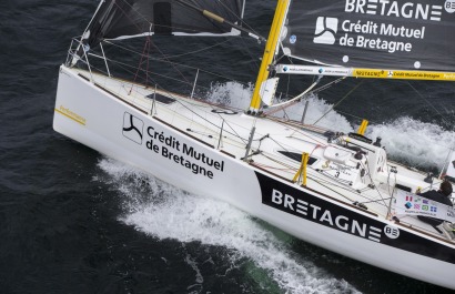 Sebastien Simon et Morgan Lagraviere a bord du Figaro Bretagne Credit Mutuel Performance - Transat AG2R La Mondiale 2018 - Conca