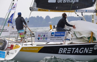 Concarneau, le 22 avril 2018, départ de la transat AG2R la MONDIALE 2018.