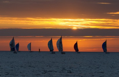 Les Figaros lors de la 2eme etape de la Solitaire URGO Le Figaro 2018 entre Saint Brieuc et Ria de Muros - Saint Brieuc le 02/09