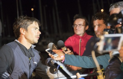 Sebastien Simon (Bretagne CMB Performance) vainqueur de la 2eme etape de la Solitaire URGO Le Figaro 2018 entre Saint Brieuc et 