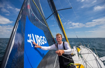 Loïs Berrehar, Skipper du Figaro Bretagne CMB Performance, le 24 mai 2019, photo © Jean-Marie LIOT