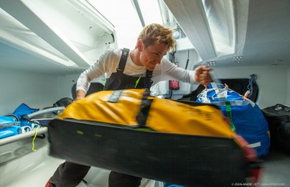 Loïs Berrehar, Skipper du Figaro Bretagne CMB Performance, le 24 mai 2019, photo © Jean-Marie LIOT