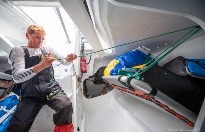 Loïs Berrehar, Skipper du Figaro Bretagne CMB Performance, le 24 mai 2019, photo © Jean-Marie LIOT