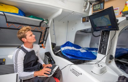 Loïs Berrehar, Skipper du Figaro Bretagne CMB Performance, le 24 mai 2019, photo © Jean-Marie LIOT