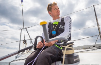 Loïs Berrehar, Skipper du Figaro Bretagne CMB Performance, le 24 mai 2019, photo © Jean-Marie LIOT