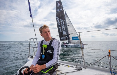 Loïs Berrehar, Skipper du Figaro Bretagne CMB Performance, le 24 mai 2019, photo © Jean-Marie LIOT