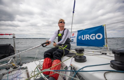 Loïs Berrehar, Skipper du Figaro Bretagne CMB Performance, le 24 mai 2019, photo © Jean-Marie LIOT